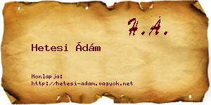 Hetesi Ádám névjegykártya